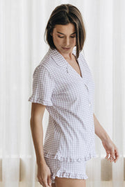 SHORT RUFFLE BERRY PLAID