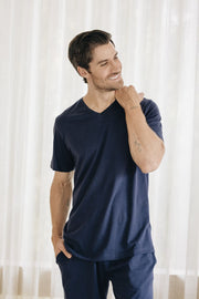 MEN V SHIRT NAVY ULTRA-LIGHT