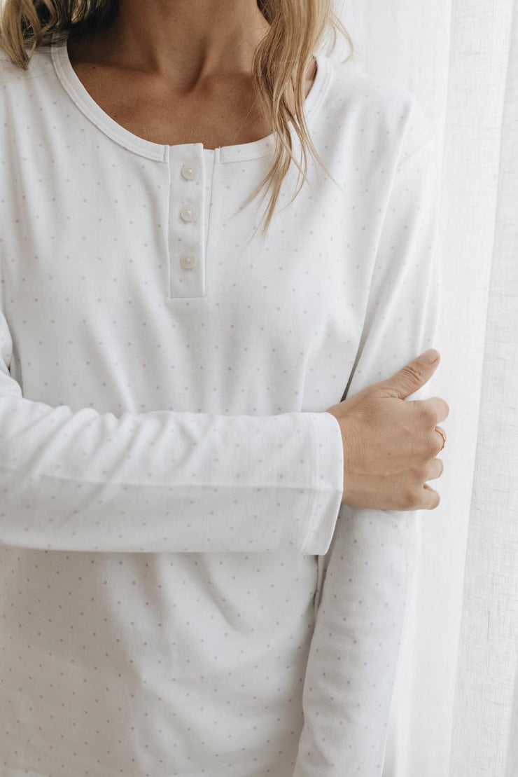 CASUAL COZY LAVENDER DOTS
