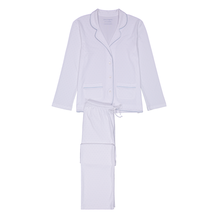 BED JACKET BLUE DOTS