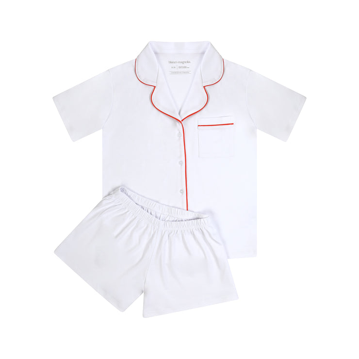 BASIC SHORTS WHITE & CORAL