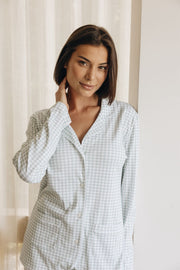 BED JACKET SAGE PLAID