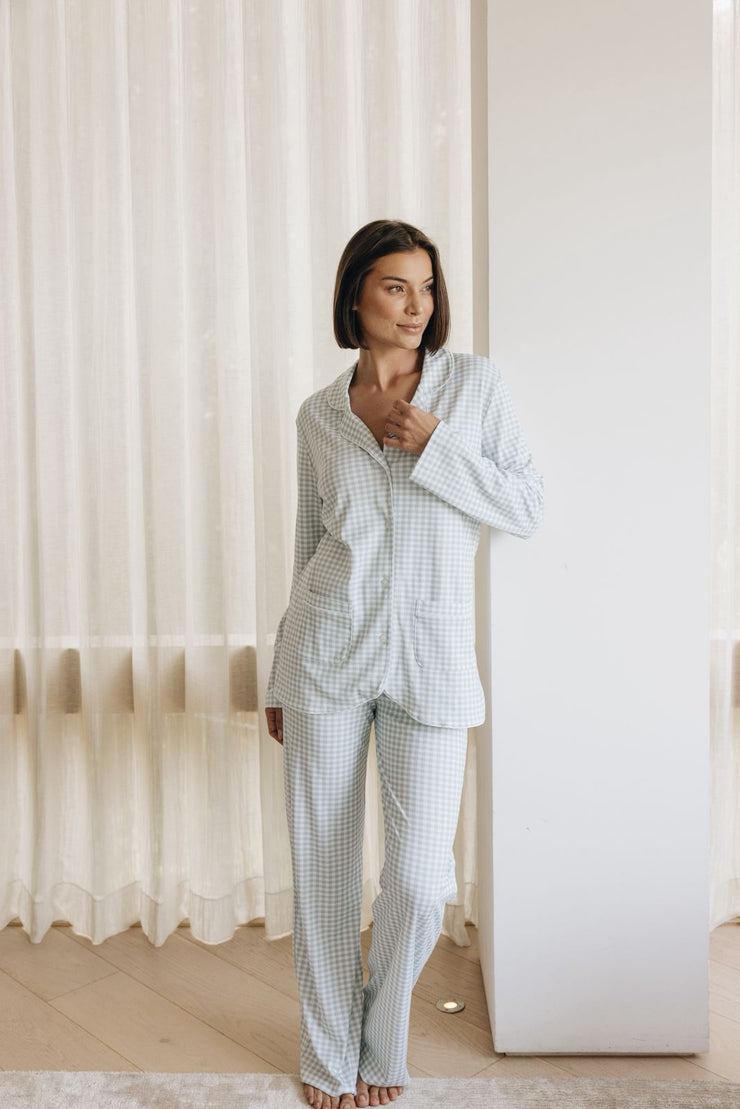 BED JACKET SAGE PLAID