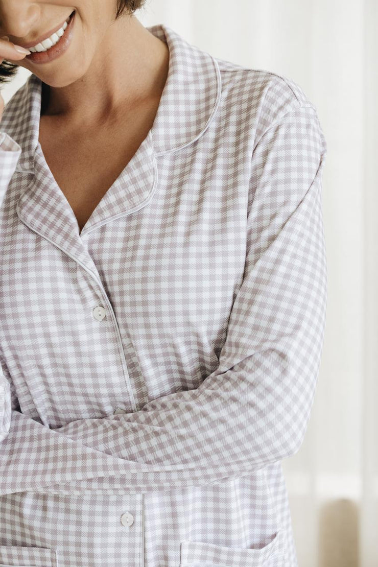 BED JACKET BERRY PLAID