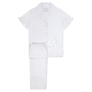 SHORT-SLEEVE RUFFLE GREY DOTS