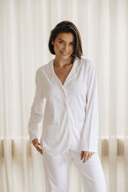 BED JACKET PINK STRIPES
