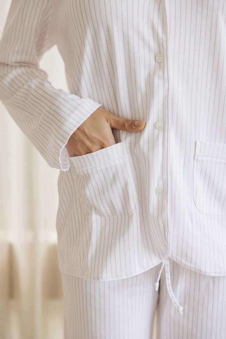 BED JACKET PINK STRIPES