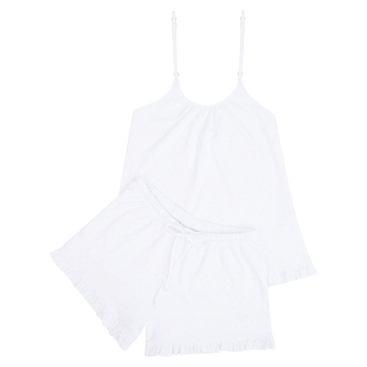 TANK RUFFLE GREY DOTS
